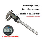6  Lcd Digital Stainless Steel Caliper Vernier 150mm Cnc Micrometer Measure Tool