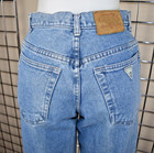 Vintage Guess Jeans Size M l 28 X 28 90s Blue Dual Button Zip High Waist Tapered