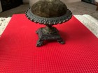 Antique Pin Cushion Cast Iron Original Velvet Top