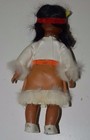 Vintage Clothed Native American Indian Girl Rubber Beaded Doll Hong Kong Rare