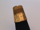 Simons Bros   Elegant Antique Gold Filled Thimble With Paneled Collar   Size 10