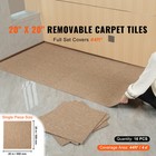 Carpet Tile Floor 16pcs Squares W padding Attached 20 x 20 dark Brown