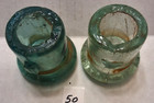 Old Original Aqua Glass Lightning Rod Weathervane Brace Insulators X 2   50