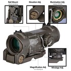 Tactical Rifle Scope 1x4x Fixed Dual Purpose Scope Red Illuminated Red Dot Sight