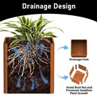 Large Corten Steel Planter Square Outdoor Planter Metal Garden Planters For Yard