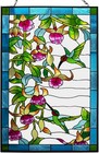 W10xh15 Inch Hummingbird Stained Glass Window Hangings  Suncatcher Panel With   