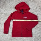 Tommy Hilfiger Girls Red Full-zip Logo Graphic Hoodie L 12 14 Sweatshirt 90s Y2k