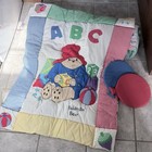 Vintage 1990s Paddington Bear Abc Color Block Nursery Set  quilt  Mobile  Lamp 