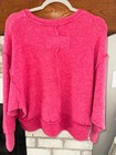 Zenana Brushed Melange Hacci Exposed Seam Oversized Sweater Hot Pink S m
