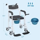 Black Shower Commode Wheelchair Seniors Bedside Commode Chair