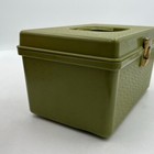 Vtg Wil-hold Wilson Large Sewing Box Avocado Green Plastic Tray Usa Storage Mcm
