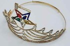 Freemason Masonic Oes Grand Matron Gold Tone Rhinestones O e s Adjustable Crown