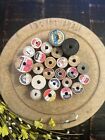 Antique Vintage Wood Thread Spools For Crafting Or Decor Lot Of 25