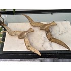 Vintage Brass Seagull Wall Hanging Set Mid Century Modern Coastal Decor Pair