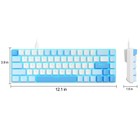 Compact 60  Mechanical Gaming Keyboard  Led Backlit 68 Keys Mini Wired Keyboard