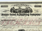 1868 Morris Canal   Banking Co Stock Certificate     Issued To Lewis Cooper