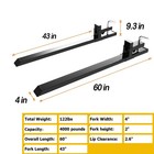 Landhonor 60in Clamp On Pallet Forks Pack 4000lbs Bucket Attach Tractor Clip-on