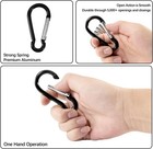 3 Inch Black Carabiner Clip Light Duty  10 Pack Aluminum Carabiner  D Ring