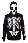 Mens Full Face Mask Skeleton Skull Hoodie Sweatshirt Halloween Hooded Costume