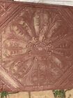 Antique Burgundy Metal Reclaimed Tin Ceiling Tile 24x24 Vtg Downtown Roanoke Va