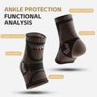 Copper Ankle Brace Silver Support Compression Sleeve Socks Foot Fasciitis Pain