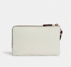 Coach Double Corner Zip Wristlet Clutch Colorblock Leather 1941 Red white Nwt 