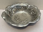 Pre-owned arthur Court Large 14  Aluminum Serving Bowl With Rabbit bunny Design