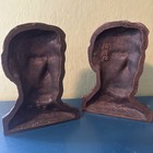 Vintage Abraham Lincoln Cast Bronze Bookends Pair By Verona