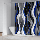 Beifivcl 4pcs Blue Shower Curtain Sets With Non-slip Rugs  Toilet Lid Cover