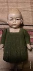 Antique All Bisque German Doll Painted On Velvet Dress 1800 s 5  Rare