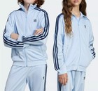 New Adidas Kids Adicolor Firebird Track Jacket Jd1621 Clear Sky Blue - Youth M