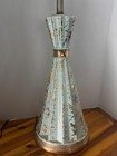 Vintage 1959s Rare Deena Mid Century Turquoise   Gold Table Lamp Working