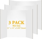 3pcs Small Trifold Poster Board  21 X 14 Inches White Tri Fold Poster Boards    
