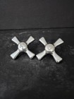 Vintage Set Hot Chrome Plate Cross Handles Sink Tub Bathroom Faucet Chicago