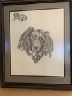 Vtg Framed   Hand-drawn Portrait Of A Dog   Created By P  A  Schmidt   Signed  