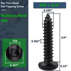  10 Stainless Steel Torx Sheet Metal Screws Black 3 4 Inch Pack Of 100 Self
