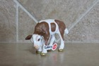 Htf  Schleich Vintage Retired 13110 Calf Brown White Eating Baby Cow Farm Animal