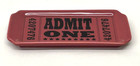 Fishs Eddy Red Admit One Movie Ticket Ceramic Trinket Tray 6 25  X 3 