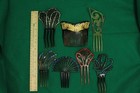 Lot Of 6 Vintage antique Art Deco Rhinestone Hair Combs