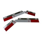 New Pair Semi Truck Angled Reflector Strips Mud Flap Hanger Aluminum Alloy Plate