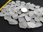 Genuine Beach Sea Glass Surf Tumbled White Clear Snow Good Well Frosted Small H3
