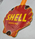 Vintage Genuine Super Shell Porcelain Sign Pump Plate Gas Station Oil