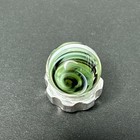 Contemporary Handmade Art Glass Marble  56  Petite Green Black White Swirl Mib