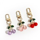 2pcs Cute Cherry Strawberry Bag Charms Keychain Purse Accessories Charm Womens