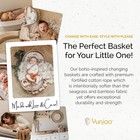 Baby Changing Basket  Portable Diaper 3 Piece Set  White Beige