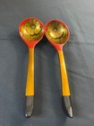 Russian Vintage Wooden Spoons Folk Art Hand Painted Set Of 2