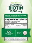120 Count Maximum Strength Vegan Biotin 10000 Mcg Natural Berry Flavor