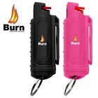 Burn Pepper Spray 0 5oz Self Defense Keychain Security Case - Black   Pink