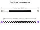  2-pack  5-feet Telephone Coiled Handset Cord  For Standard Phones  Black  New