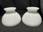 One  1  Mcm Hollywood Regency Falkenstein Heavy Milk Glass Lamp Shade W brass